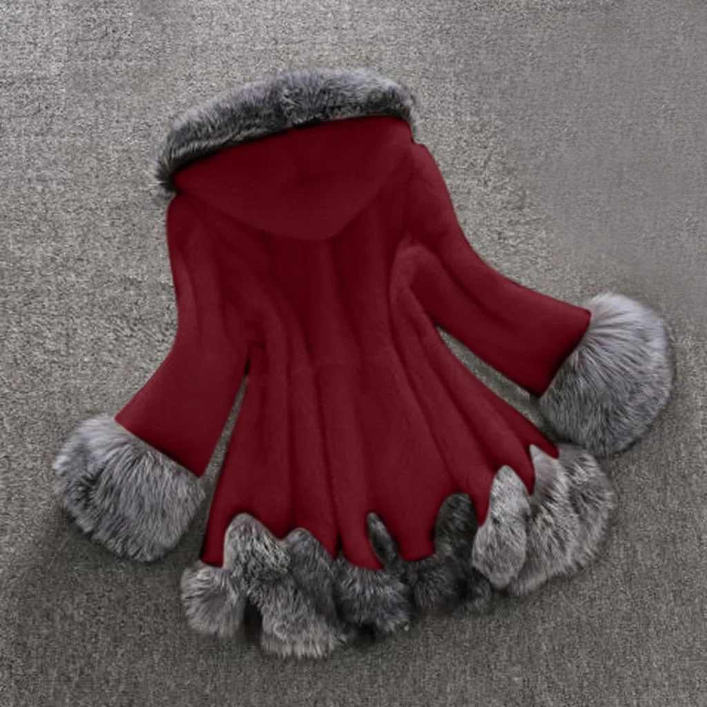 Зимнее пальто из искусственного лисьего меха модное винтажное Женское женское