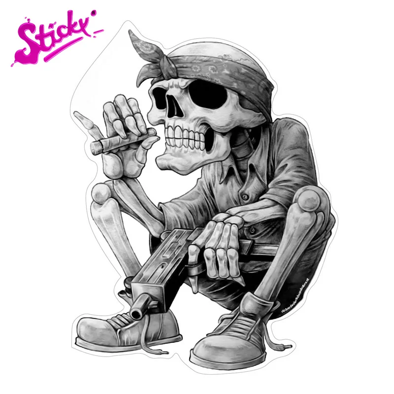 Клейкая крутая наклейка в стиле Гангстер в стиле хип-хоп, наклейка в виде черепа, скелета, черепа, гепарда, черепа, розы, наклейка для автомобиля