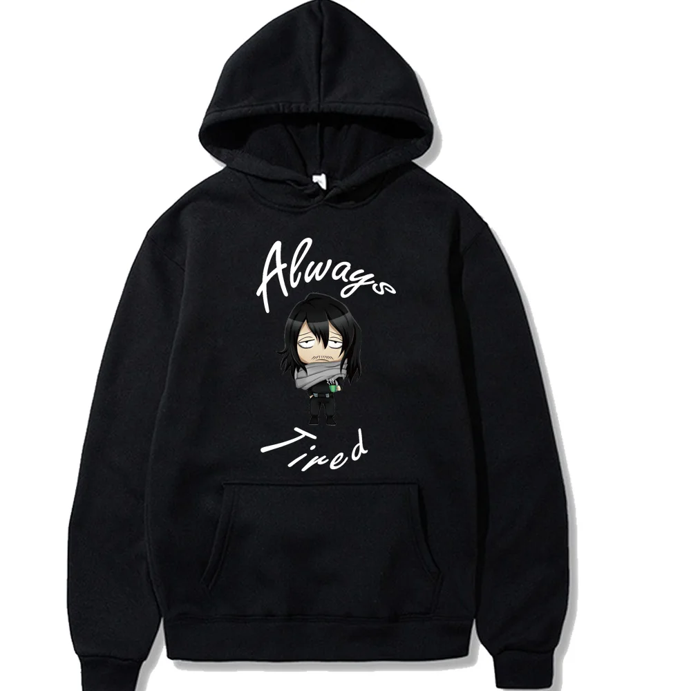 

Always Tired Letters Print My Hero Academia Shoto Aizawa Men's Hoodies Men Funny Sweatshirt Male Women Fashion Winter Sweatshirt