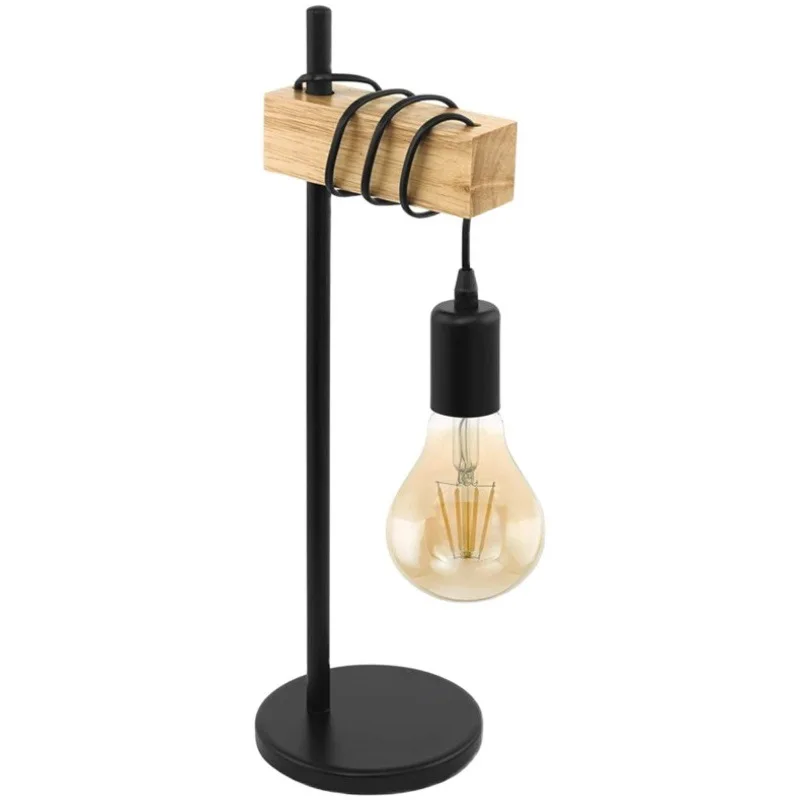 

Eglo Townshend 95499 Wooden 6-Bulb Hanging Pendant Light E27 Table Lamp Black