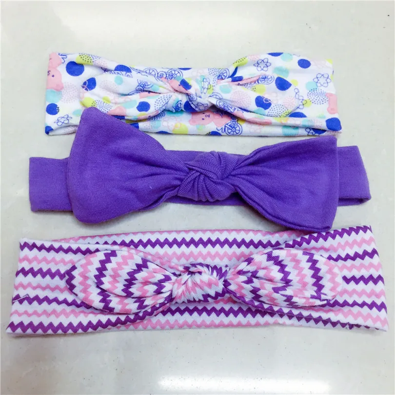 Модная Детская повязка на голову 3 шт./компл. Мягкая для волос с бантом и цветком