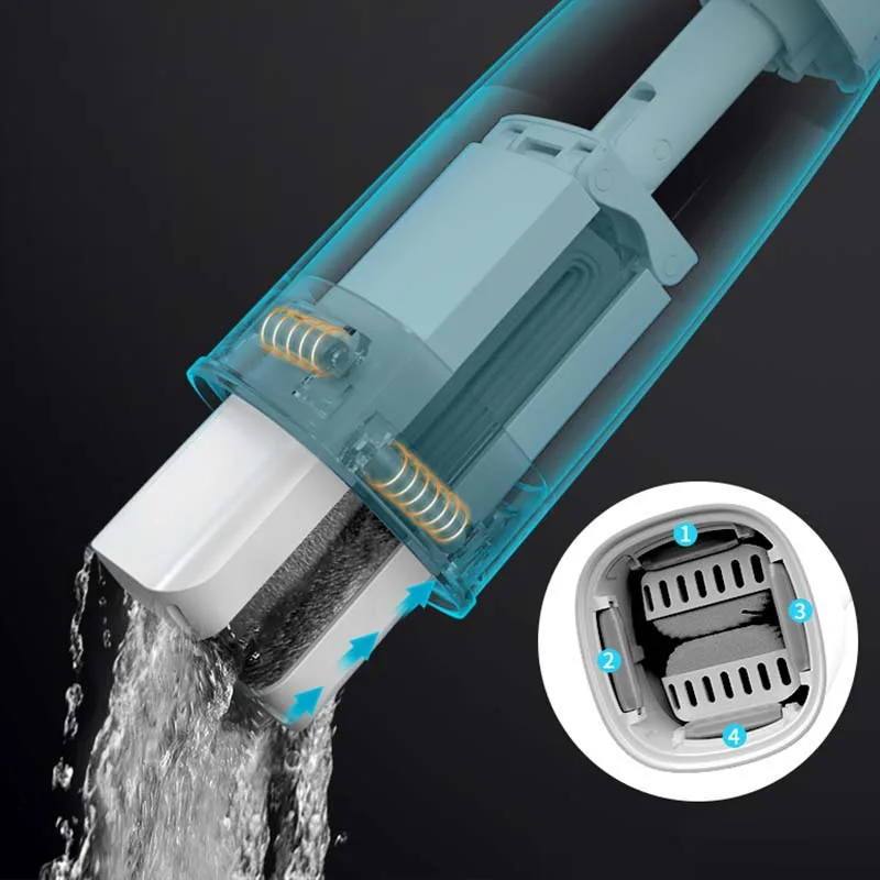 Автоматическая самоотжимающаяся швабра плоская Швабра с насадками из