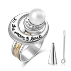 Кольца унисекс для урны для кремации в золе я люблю вас до Луны и назад урна сувенир ювелирный держатель медальон кольцо для человекапитомца