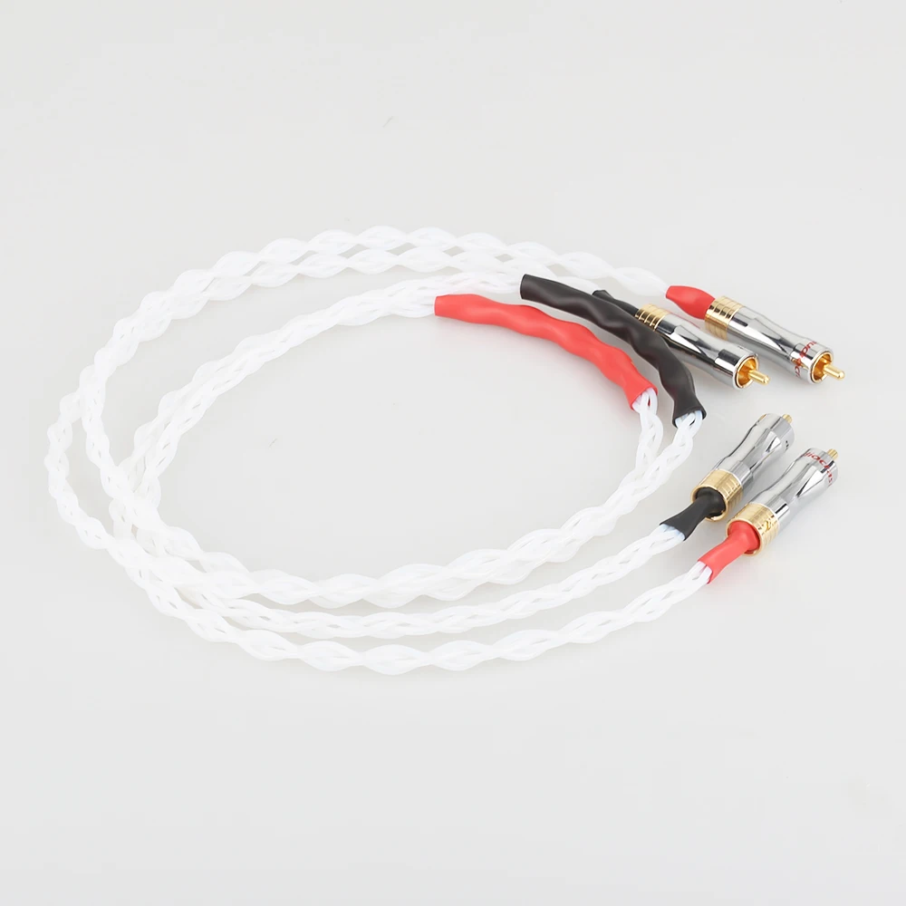 Кабель A082 из чистого серебра золотой RCA 100% чистый серебряный кабель для