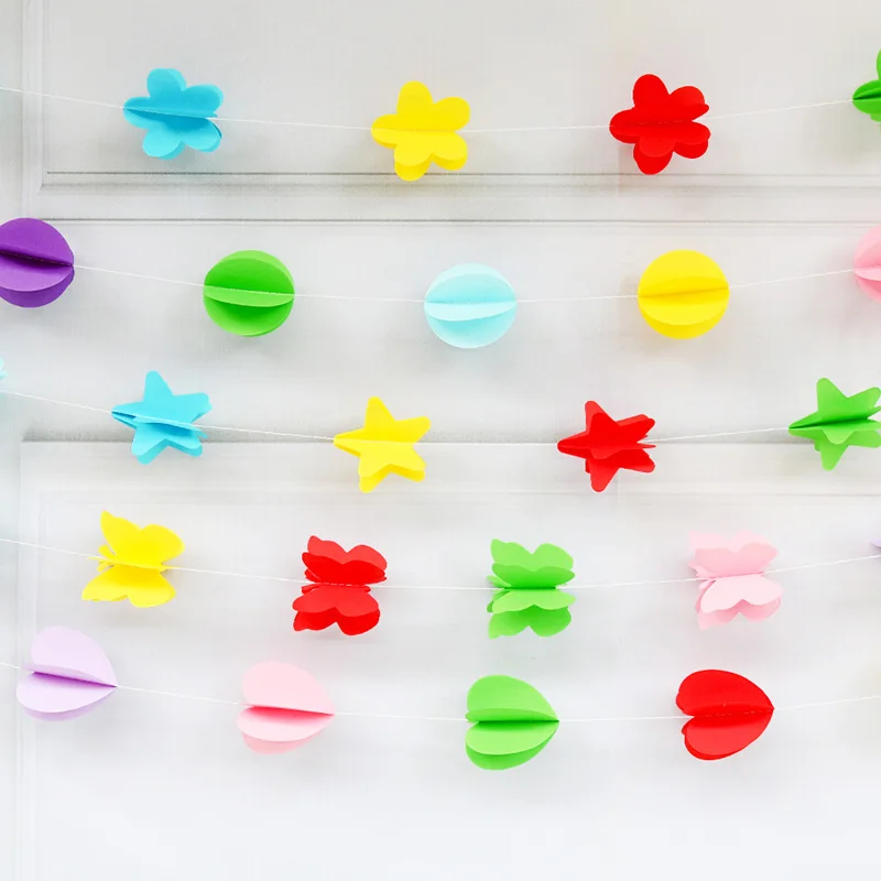 2 м трехмерной 3D рисовая бумага вытягивающийся Цветок День рождения украшение