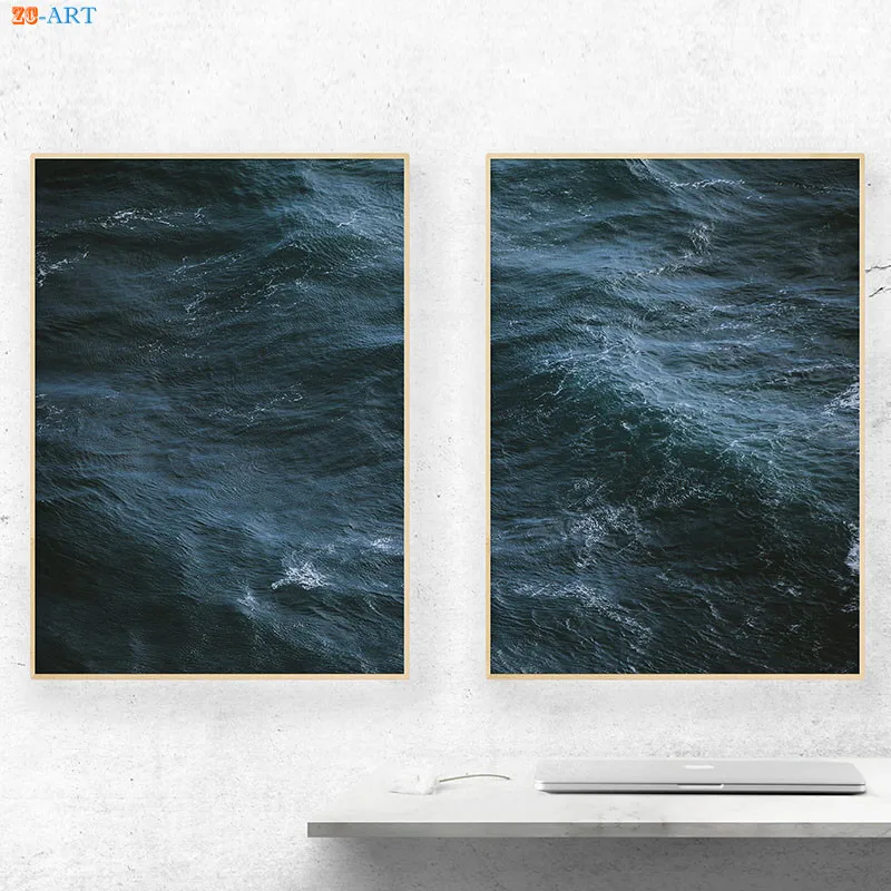 Калифорнийская поднятая Картина на холсте Постер океана волны настенное