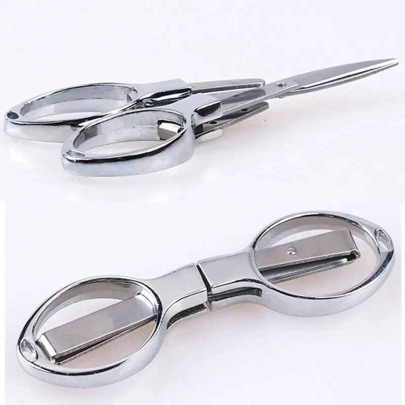 

Stainless Steel Scissors Plastic Handle Scissors Glasses Scissors Small Folding Glass Shaped Home Sharp Practical Clothing