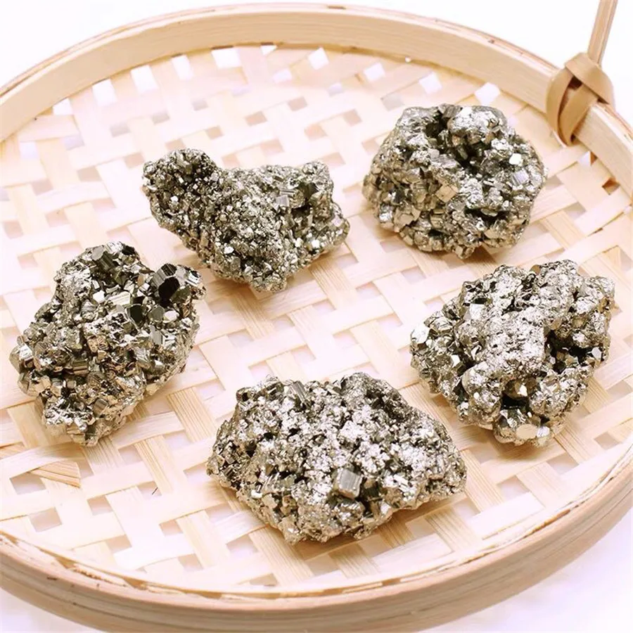 

100-500g Natural Yellow Iron Pyrite Crystals Rough Minerals Healing Home Decor