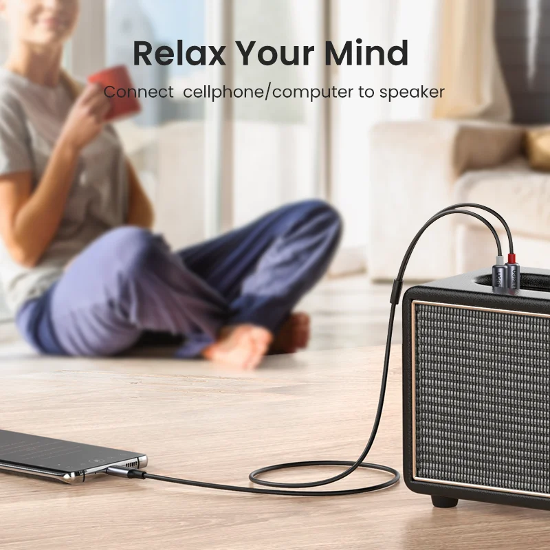 Адаптер UGREEN с USB C на 2 RCA аудиокабеля аудиошнур разъемом типа совместим усилителем