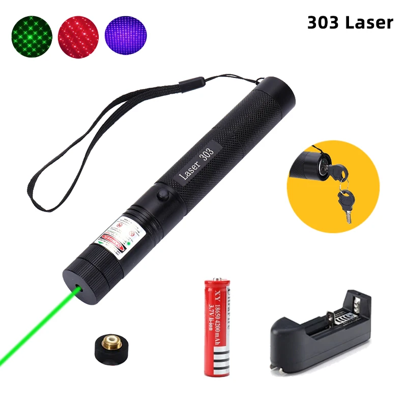 Тактическая лазерная указка 5000 нм зеленая красная точка 303 м мощный лазер