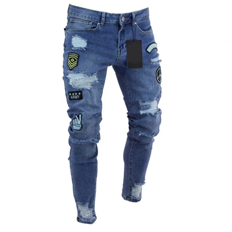 Brand Jeans Retro Nostalgia Straight Denim Men Plus Size 28-36 Casual Long Pants Trousers Biker Jean Cartoon cow | Мужская одежда