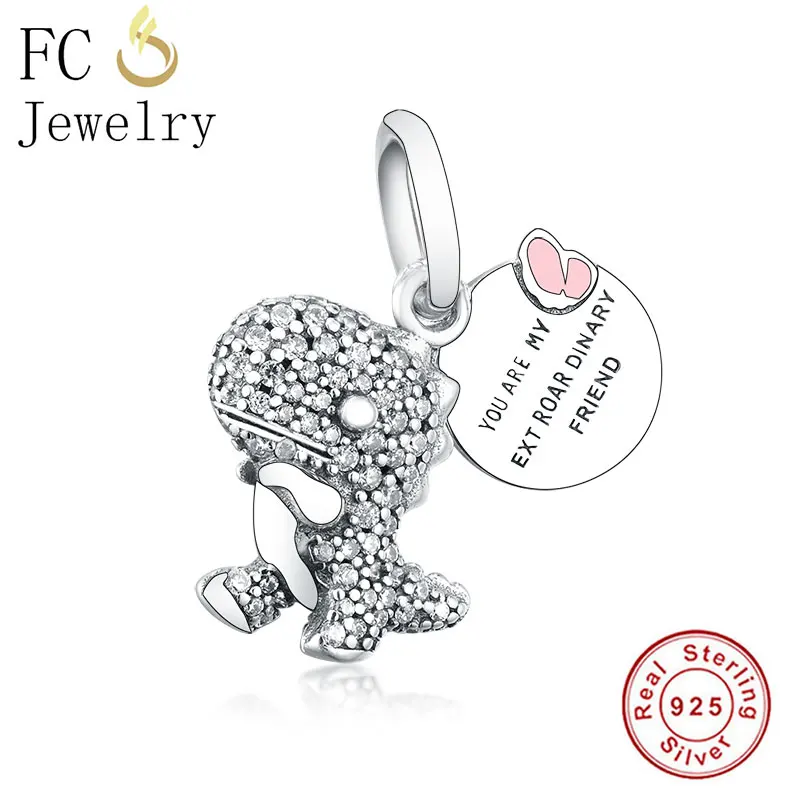 FC ювелирное изделие, браслет Pandora, 925 серебро, Bobot, рыба, ангел, медведь, кошка, красная эмаль, чип, чашка пони, бусина, Berloque - Цвет: FC1202