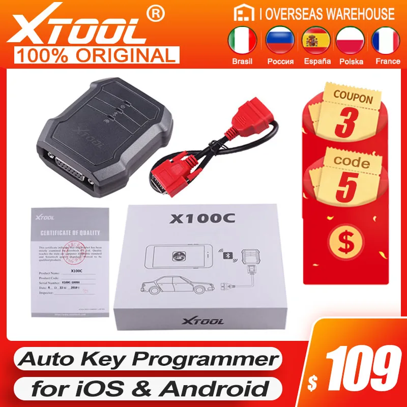 Оригинальный автоматический ключ XTOOL X100C программатор с функцией больше чем F102 F108