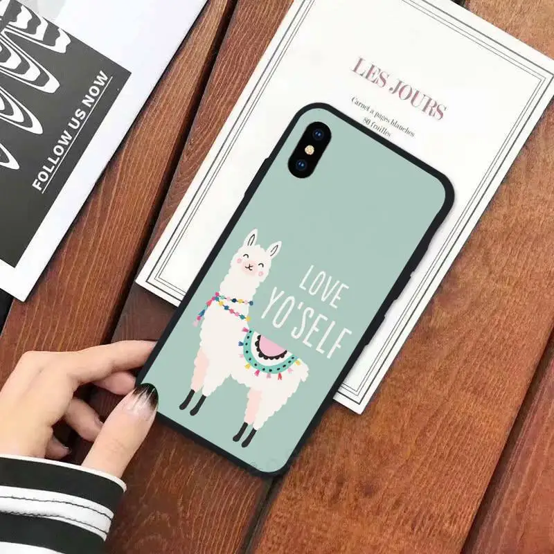 

Cute cartoon animal Alpaca Phone Case for iPhone 11 12 mini pro XS MAX 8 7 6 6S Plus X 5S SE 2020 XR