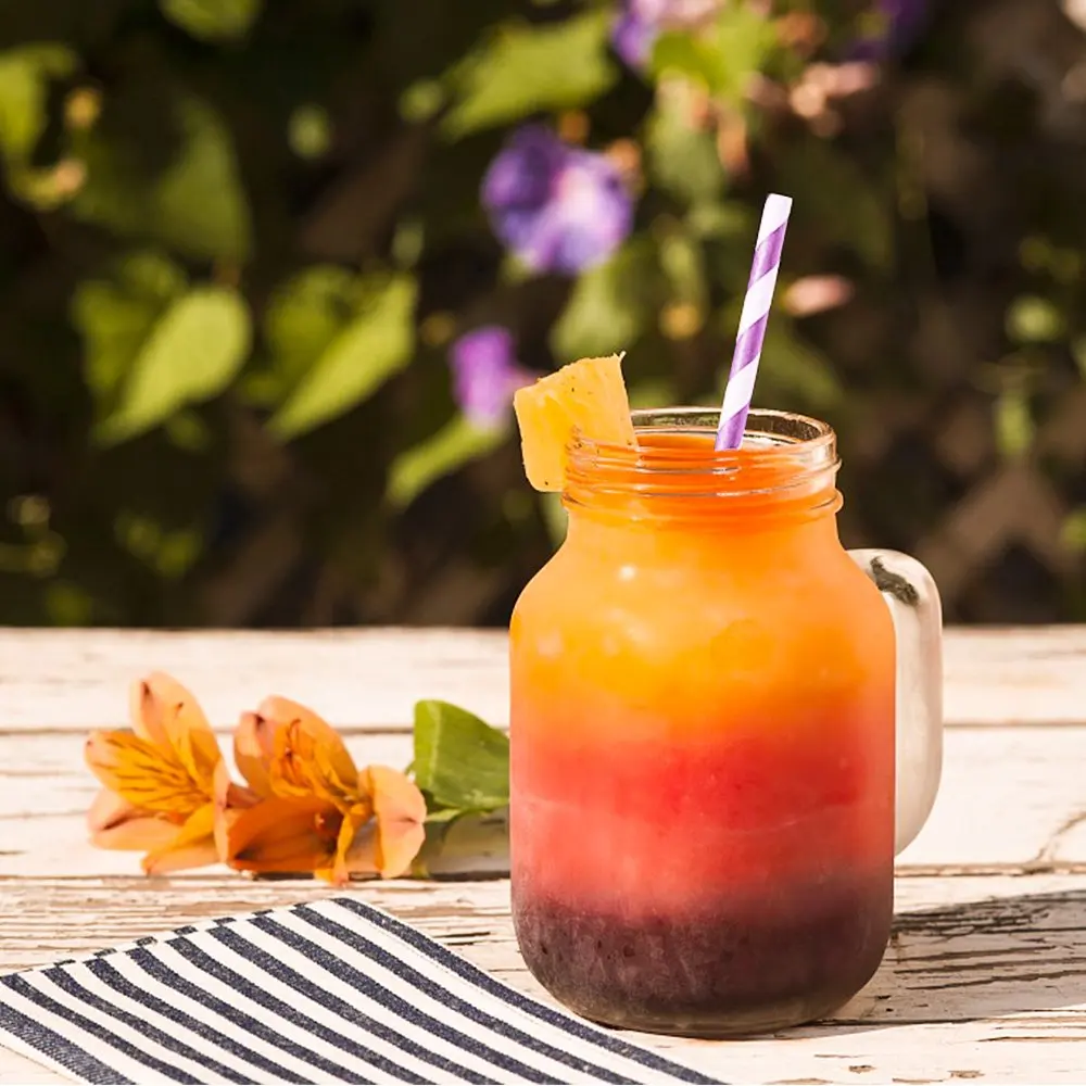 Бумажные соломинки Sangabery 25 шт. биоразлагаемые Разноцветные полосатые бумажные