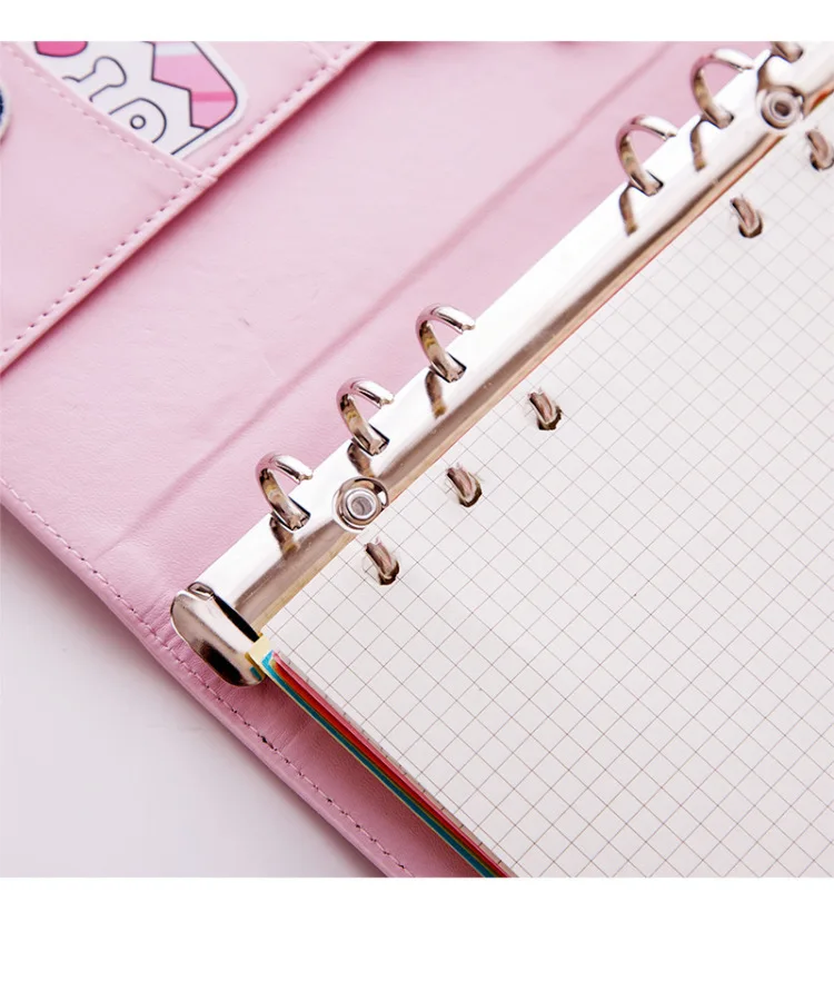 Kawaii PU планировщик блокнот розовый A6 спиральный блокнот планировщик Органайзер связующий дневник пули блокнот-журнал