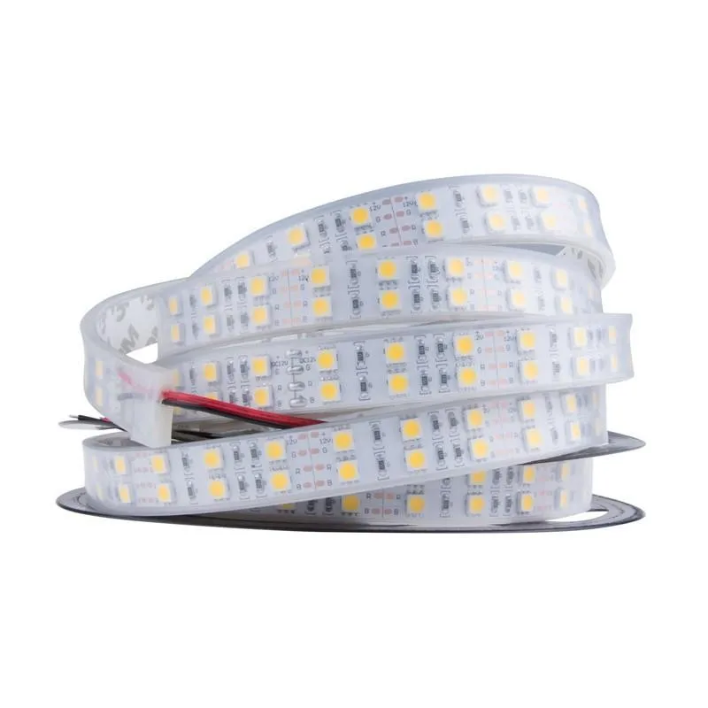 DC12v 120 светодиодов/м RGB Светодиодная лента 5050 5 м/катушка двухрядная теплая