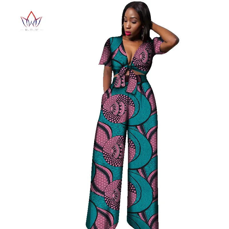 Костюм женский хлопковый с Африканским принтом комплект из 2 предметов короткий