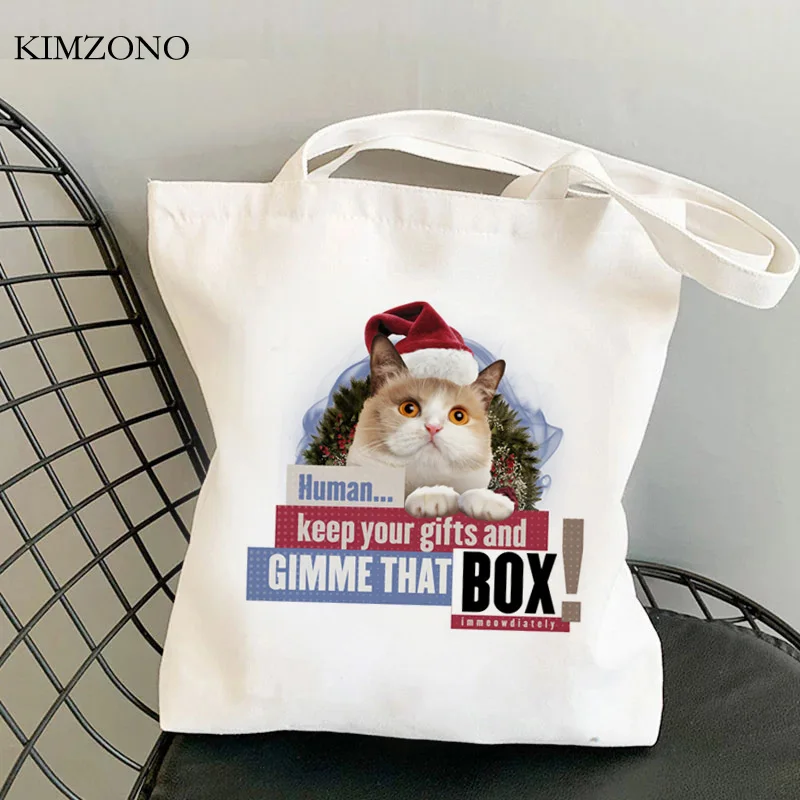 

Сумка-тоут для покупок с кошкой, многоразовая Складная Джутовая сумка-шоппер
