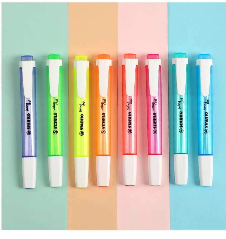 JIANWU 6 шт или 8 шт stablio SwingCool цветной текстовыделитель милый креативный макарун флуоресцентная ручка маркер ручка пуля журнал ручки