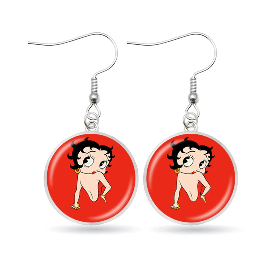 ASZ Betty Boop серьги Harajuku милые Мультяшные картины висячие ювелирные изделия
