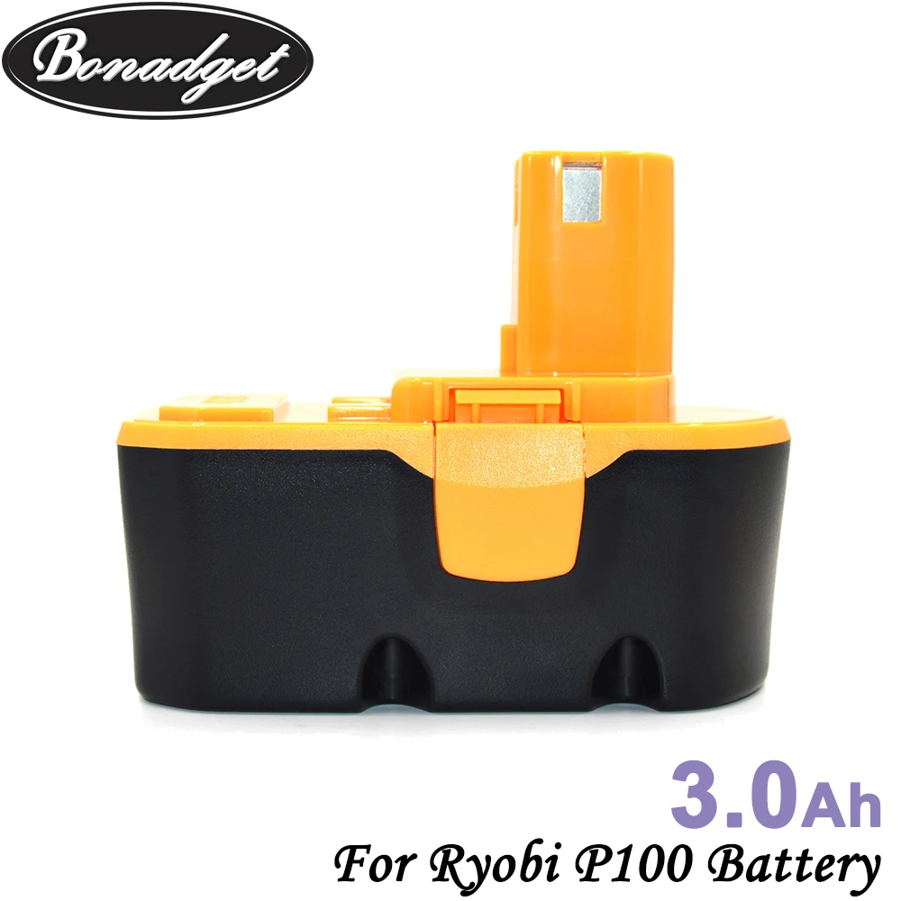 Bonadget 2 пакета 18В 3000 мАч Ni-MH P100 аккумуляторная батарея для Ryobi P101 1322401 1400672 P230 P211 P206
