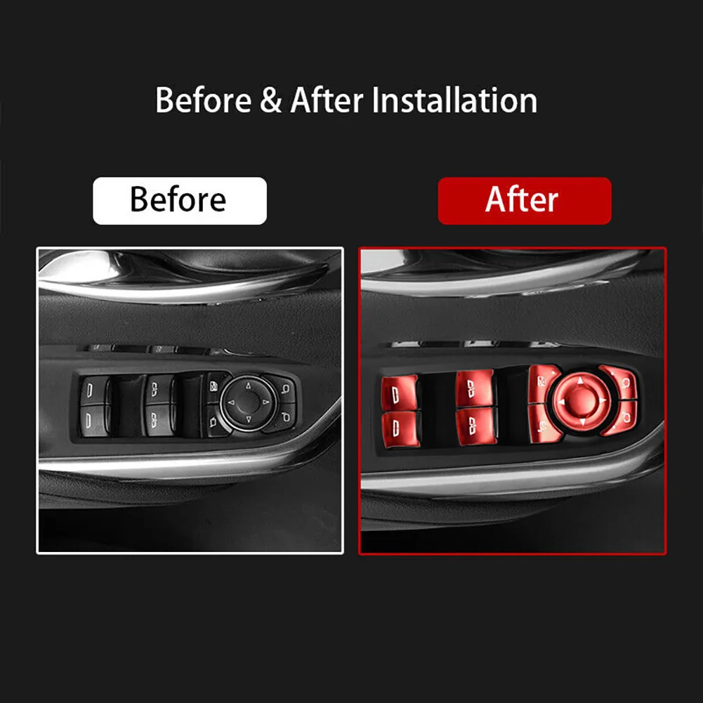

Red Button Cover Decoration For Cadillac CT5 2019-2020 Switch Window Lift Aluminum Alloy