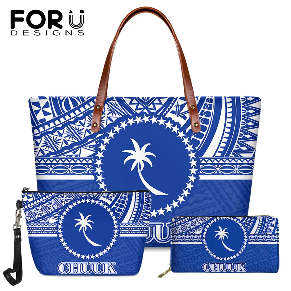 

Комплект женских сумок и кошельков FORUDESIGNS высокого качества, синяя сумка с принтом племени, Женская Повседневная сумка через плечо