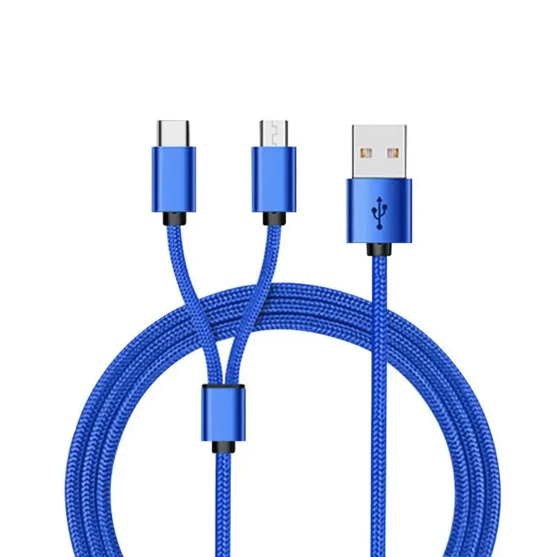 2в1 Универсальный Micro usb type C зарядный кабель провод для Samsung Oneplus Xiaomi Huawei ZTE sony htc Android мобильный телефон планшет