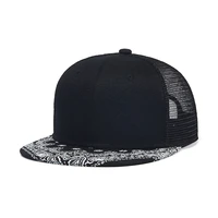 cap men snapback black dad hat flat bill adjustable summer breathable sports hiphop outdoor accessory for teenagers