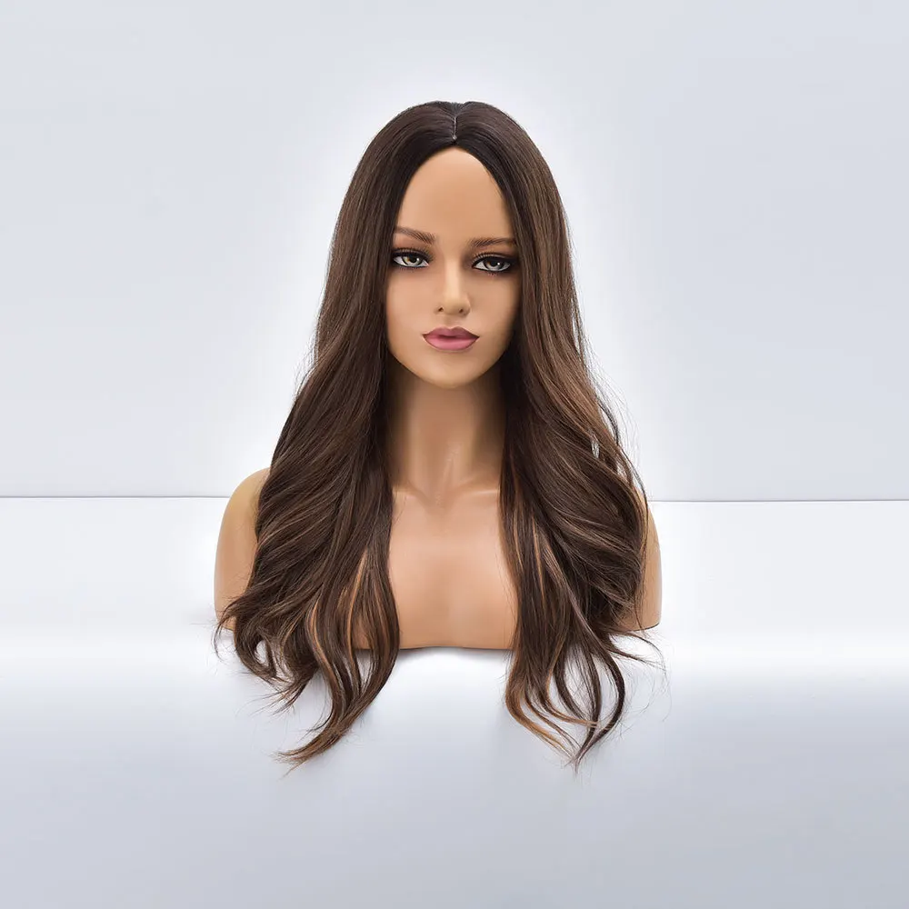Натуральные волнистые Длинные Синтетические парики Омбре термостойкие для