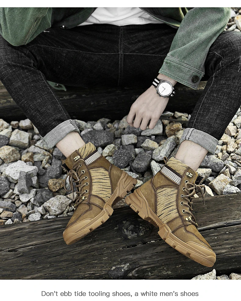 Weideng Plus Size 37-45 Genuine Leather Warm Boots Men Casual Winter Outdoor Women Snow Shoes High Quality Lace Up Soft Non Slip