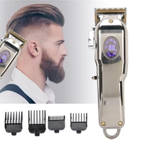hair clipper fine steel tool head usb rechargeable professional lcd display electric hair trimmer hair cutting tool barber tools
