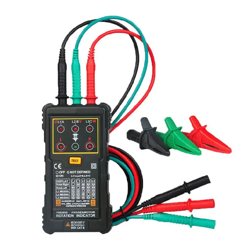 

Upgraded PM5900 3 Motor Rotation Indicator Meter Sequence Tester Rotary Field Indicator 3 Phase System Motor Testing