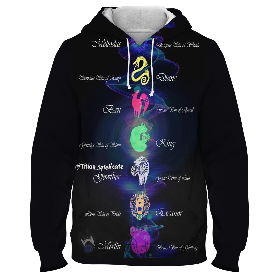 

Cool Anime Seven Deadly Sins 3d Print Oversized Hoodie Women's Girls Daily Tops Autumn 2021 Outerwear Fleece Hooded Sweatshirts