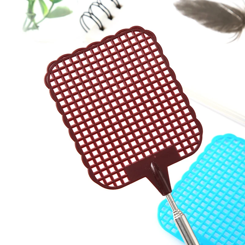 1 шт случайный цвет выдвижная муха ваттер пластик гибкий простой узор мухобойка