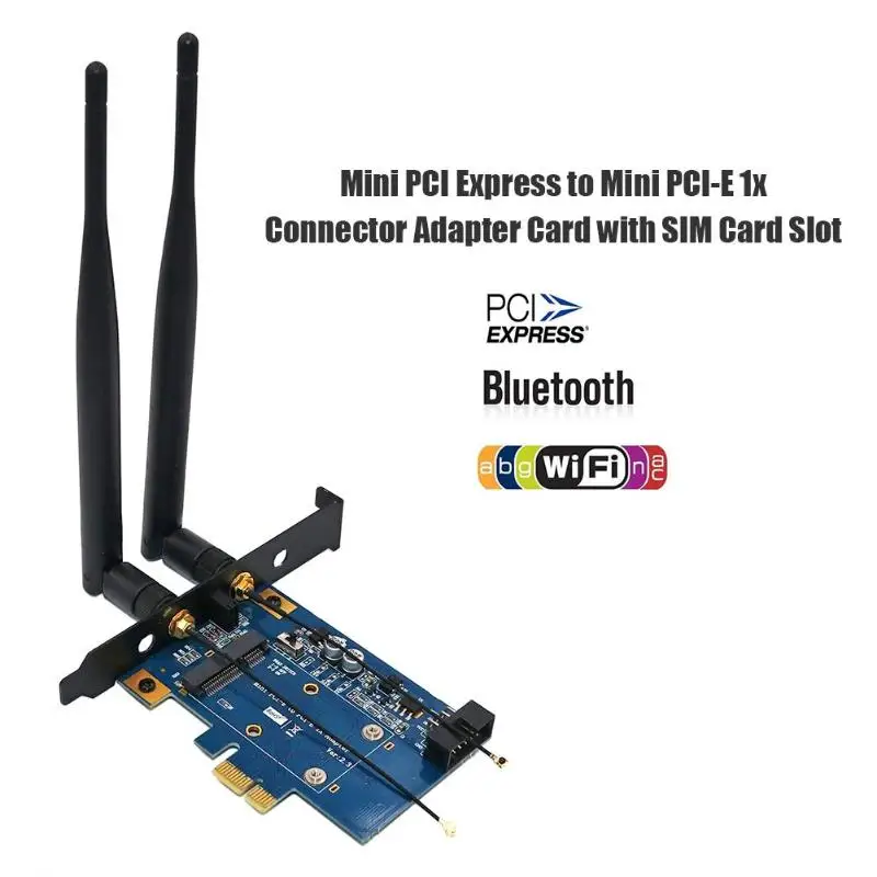 Мини адаптер PCI E для Mini Express мини карта со слотом SIM карты модуля Wi Fi Plug and Play