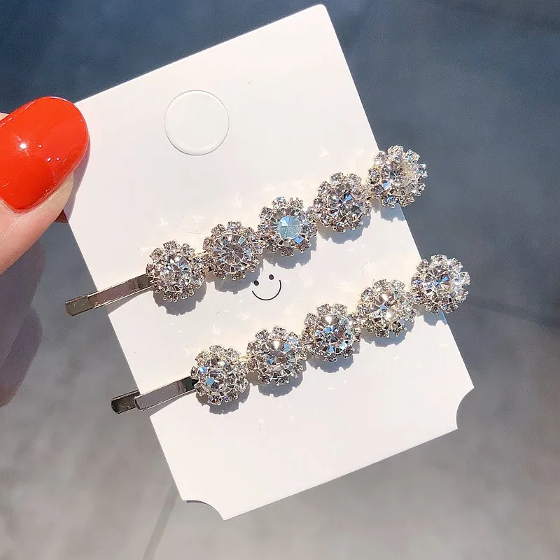 

New Bling Bling Crystal Rhinestone Long Barrettes Hairpins For Women Hair Jewelry Pary Hair Clips Sets Wholesale