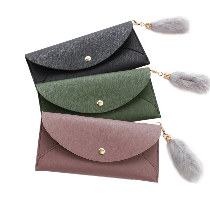 

ladies wallets china latest design lady PU Leather purse zip around Women Tassel wallets