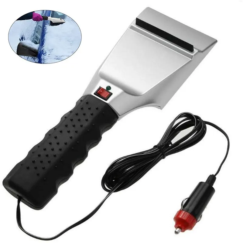 Electric Heated Car Ice Scraper Automobiles Cigarette Lighter Snow Removal Shovel Windshield Glass Defrost Clean Tools Dropship