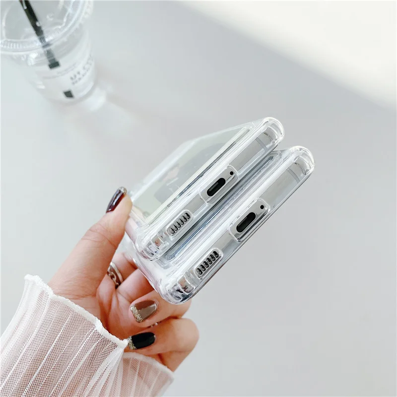 Прозрачный чехол-бумажник с держателем для карт Samsung Galaxy S21 Ultra S20 FE S10 S9 S8 Plus Note 20 M51