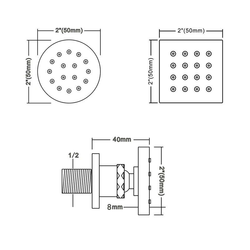 m boenn brass bathroom accessories massage body jet square chrome body shower spray jets saving water 2 inch shower head system free global shipping
