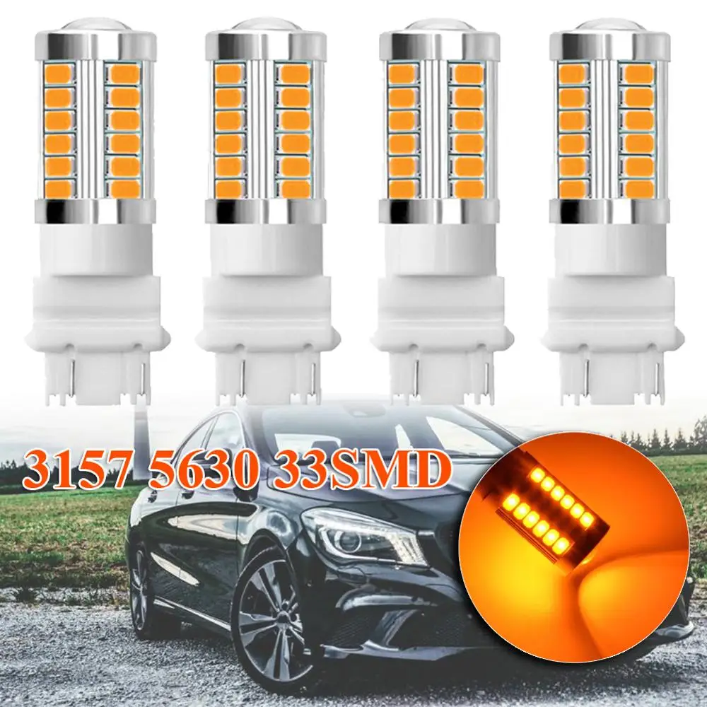 4 шт. 3157 3457 3057 12 в 24 янтарный Автомобиль RV мотоцикл 33SMD светодиодный стоп сигнал