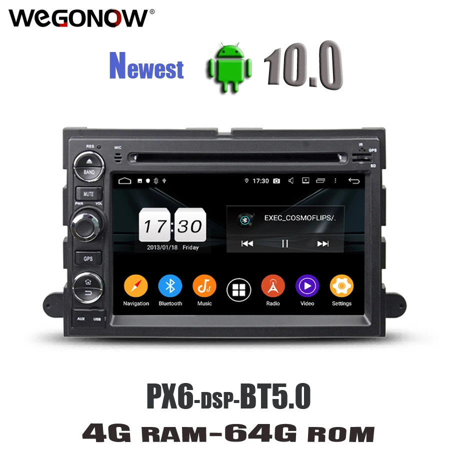 Android 10 Восьмиядерный 4G 64G ROM автомобильный DVD плеер GPS карта RDS радио Wi Fi BT5.0 для Ford