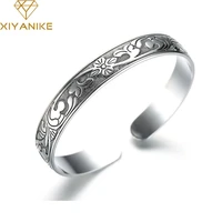 xiyanike 925 sterling silver cuff bracelet for women vintage fashion plum flower party accessories thai silver jewelry gifts