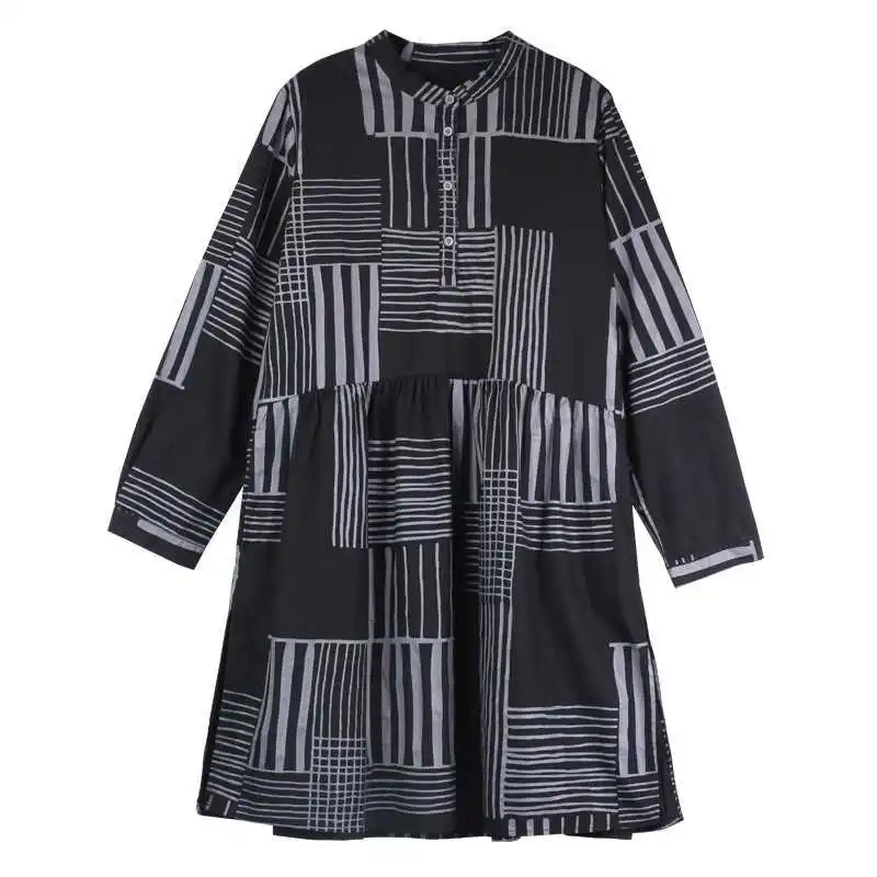 Блузка женская с принтом воротником-стойкой и длинным рукавом оверсайз весна 2020 |