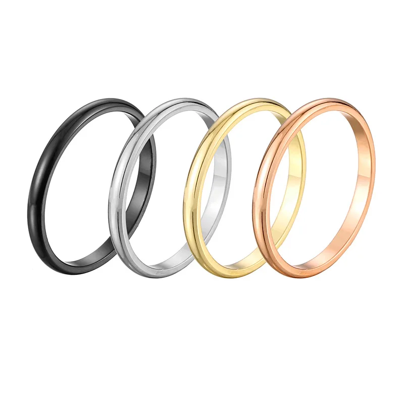 

Wholesale Titanium Steel Rings High Quality Plating Fastness Ring Fashion Jewelry Finger Accessories Ornament 4 Color