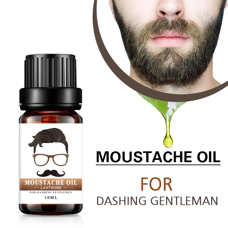 10ml Gentlemen Beard Oil Moisturizes Facial Hair Moustache Oils Pure Organic Beard Oil Growth Face Hair Thicker Essential Oil