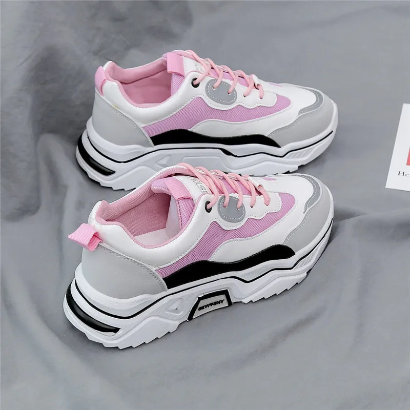 Новинка 2020 года модная весенняя женская обувь кроссовки на платформе цвет белый