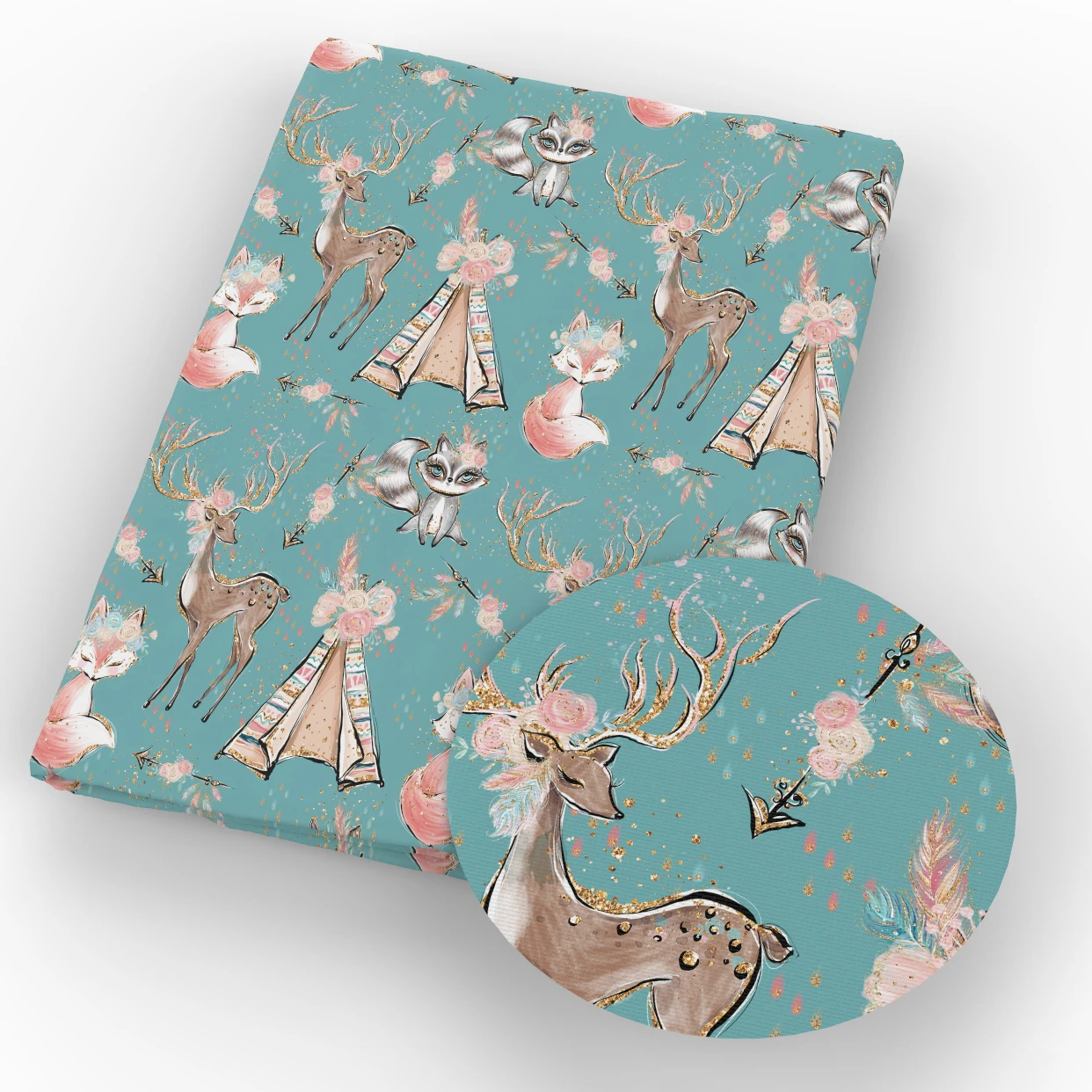 Лоскутная ткань из полиэстера и хлопка с принтом лисы 50*145 см детское постельное